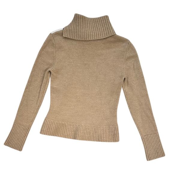 90s Kenneth Cole Wool Tortoise Patchwork Turtleneck Sweater - Picture 5 of 7